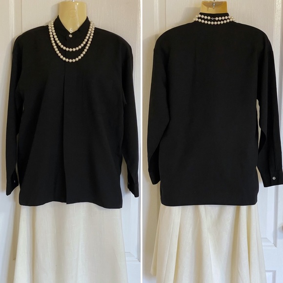 EUC Christian Dior Collection vintage Gingham button down l/s shirt black/grey - Picture 10 of 16